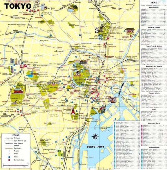Tokyo sights map